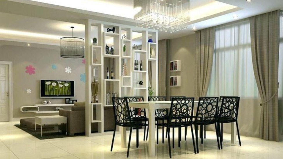 Drawing Room And Dining Room Partition Designs