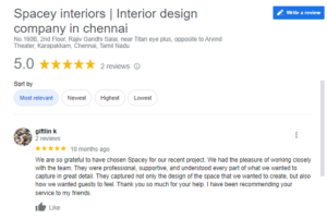 Spacey Interior's Client Reviews