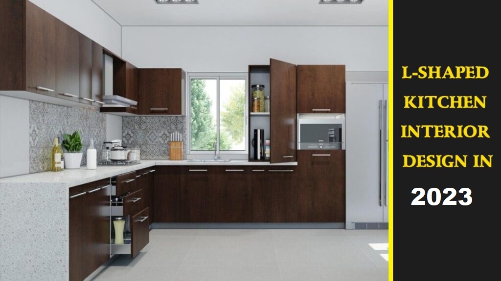 L Shape Small Modern Kitchen, Work Provided: Wood Work & Furniture